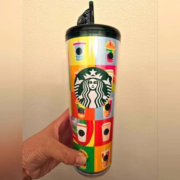 NWT Starbucks 2025 LATAM 2 In 1 Sip Or Straw Lid Venti Acrylic Tumbler
