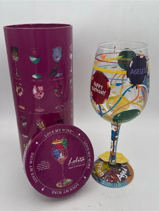 Lolita Handpainted wine Glass  Love My Wine 