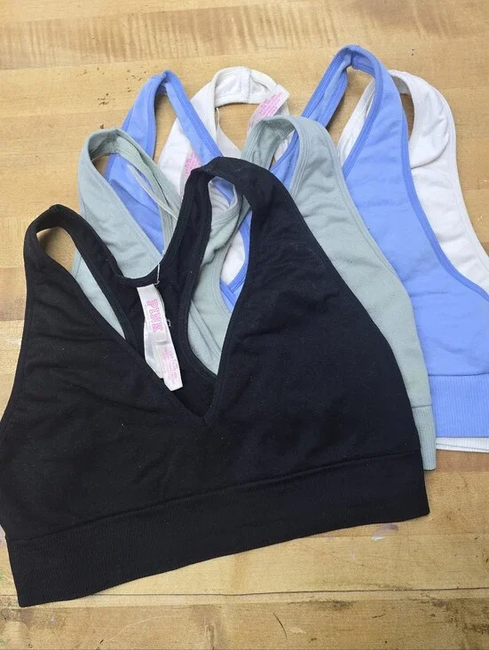 VICTORIAS SECRET 4pc Vneck Sports Bra Bundle