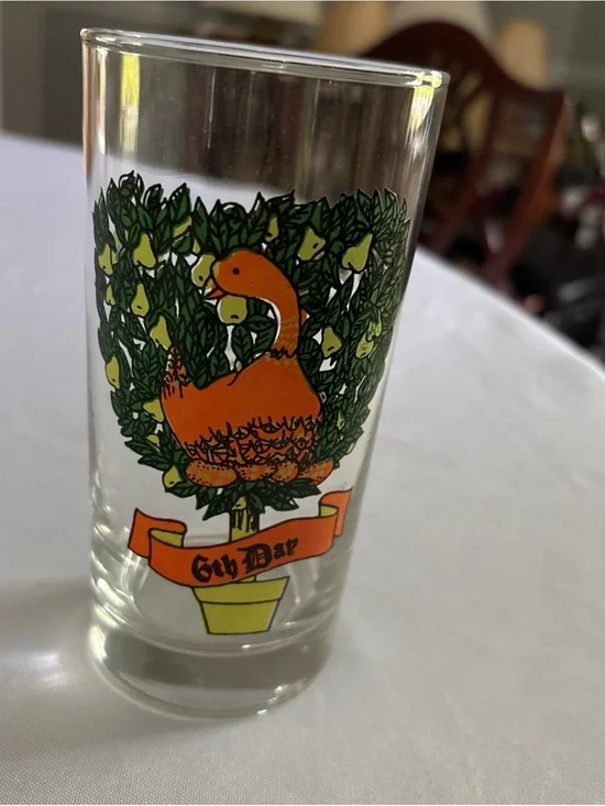 Vintage Indiana Glass 12 Days Christmas 6th Day Partridge Pear Tree