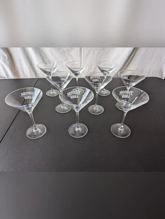 Absolut Vodka Martini Glasses - Set of 9
