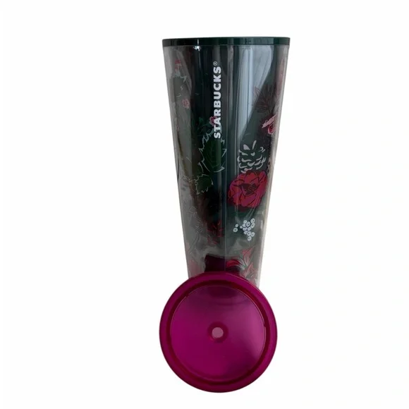 Starbucks Holiday 2022 Tumbler Poinsettia Flower purple lid NWT