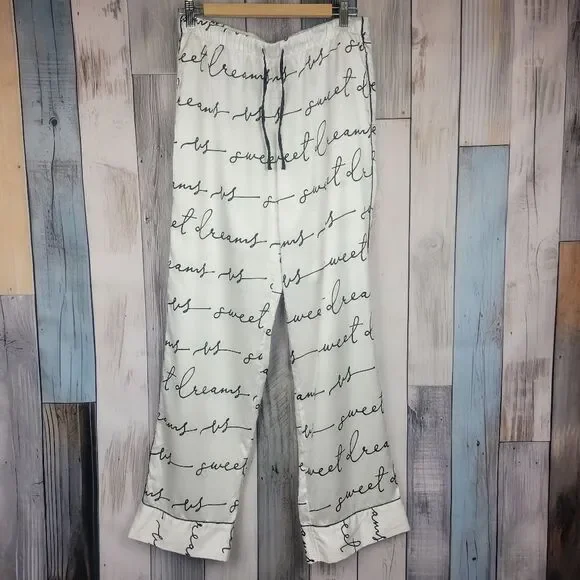 Victoria's Secret White Pajama Bottoms Size Medium