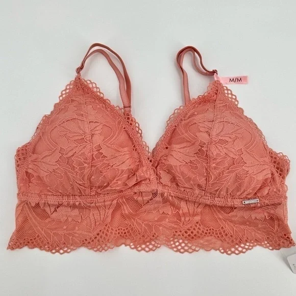 laVie en Rose NWT Salmon Color Lac Bralette Size Medium