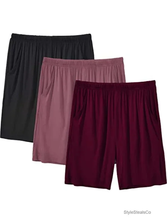 Women's Modal Pajama Shorts with Pockets Elastic Drawstring Lounge Shorts