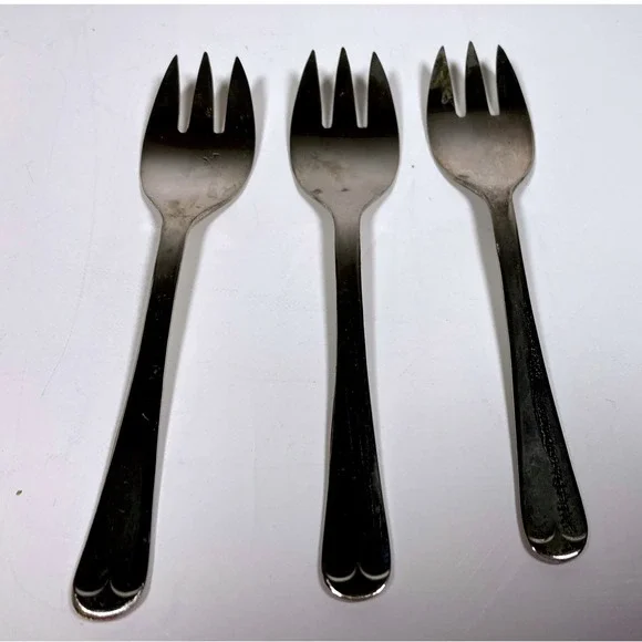 Vintage Sheffield England Silver Plated Pastry Cake Forks Set of 3 Pat‎ 1027708
