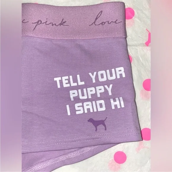 Victoria’s Secret PINK panties PINK cotton Boyshort panty pink puppy graphic