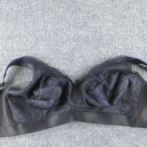 Cacique Bralette Bra Womens 44C Black Lace Wireless Lined Unpadded Everyday