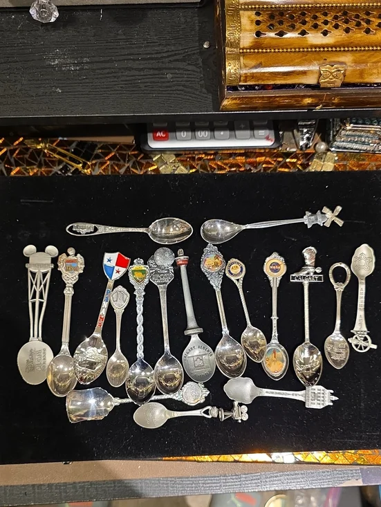 Vintage Assorted Souvenir Spoon Collection - Silver & Enamel Accents