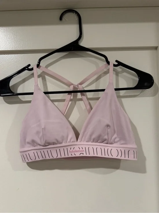 lululemon pale pink strappy triangle sports bra