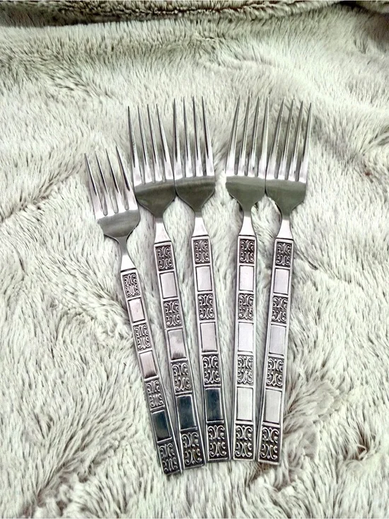 Vintage 1970 Rebacraft stainless steel forks set of 4 with bonus small fork