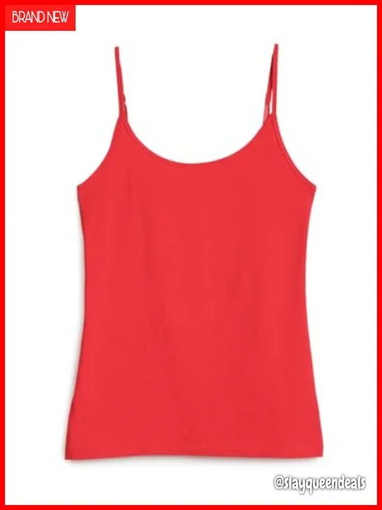 Cotton Spandex Sleeveless Camisole Layering Tank Top Scoop Neck