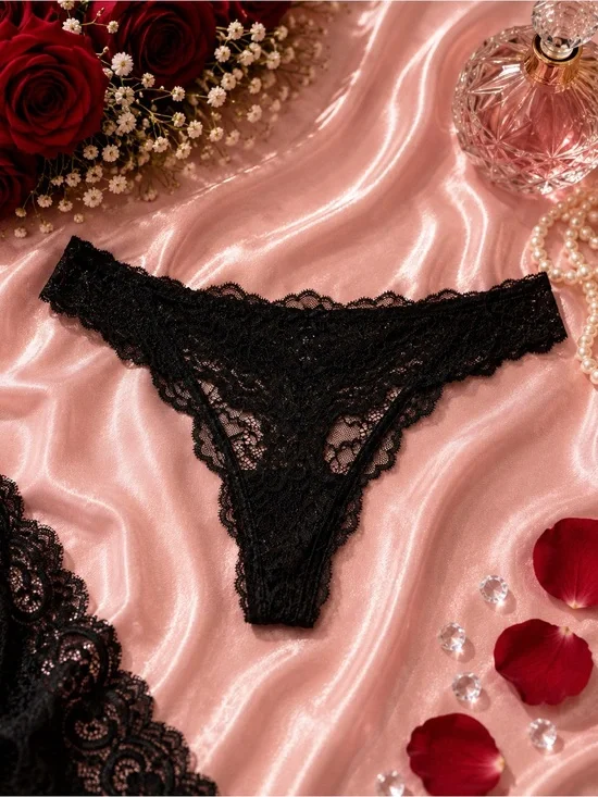Victoria’s Secret Dream Angels Black Lace Thong