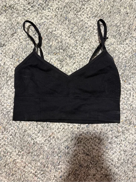 Black Seamless Longline Bralette - Women's Sports Bra