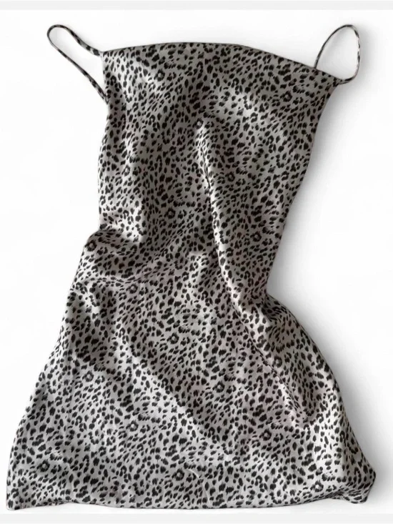 Princess Polly Silky Satin Leopard Print Slip Mini Dress