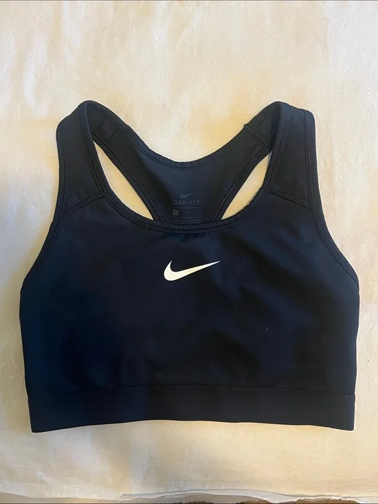 Nike Black Sports Bra with White Swoosh