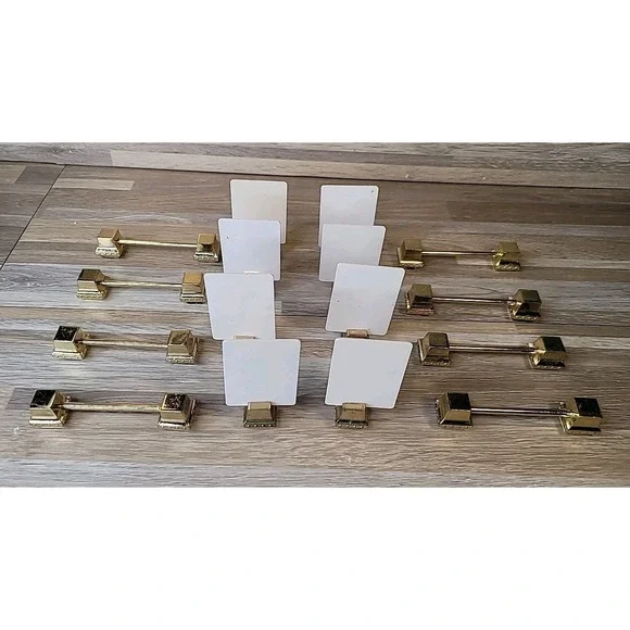 8 Gold Tone Knife Rests, Placecard Holder's & Placecards Tablescape‎ Holidays
