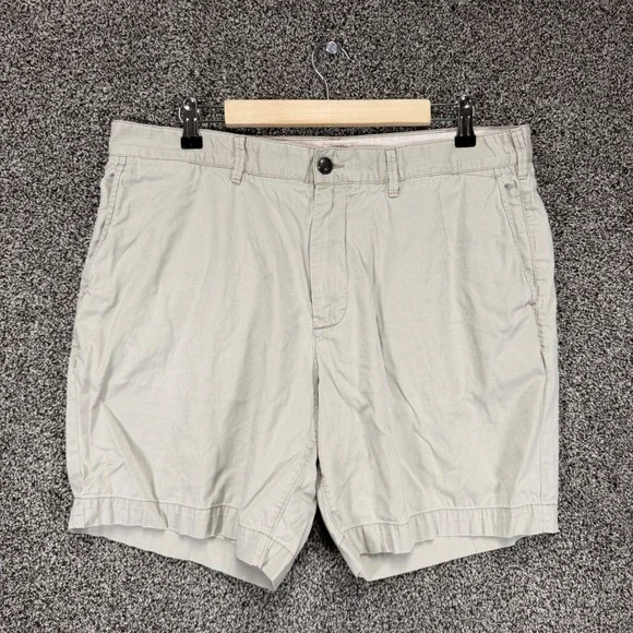 Faherty Island Life Shorts Mens 35/7.5 Beige Organic Cotton Stretch Chino