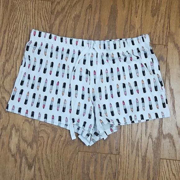 Jenni Super Soft Printed Pajama Shorts Lipstick Tubes Size Small 💄