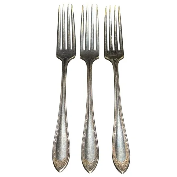 Vtg Community Silver Patrician Pattern Dinner Forks Set of 3 Silverplate 7.5in