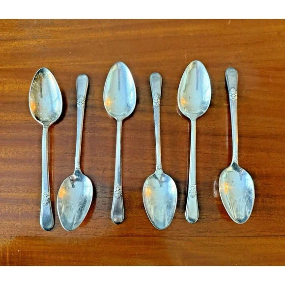 Set of 6 Vintage 1847 Rogers Bros IS Place Oval Soup‎ Spoon 7 1/4