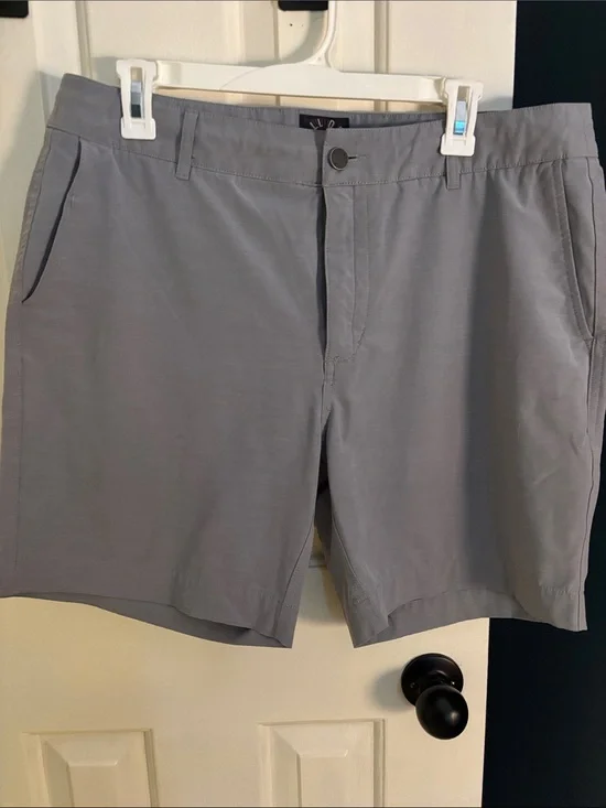 Faherty Light Gray Flat-Front Men's Shorts