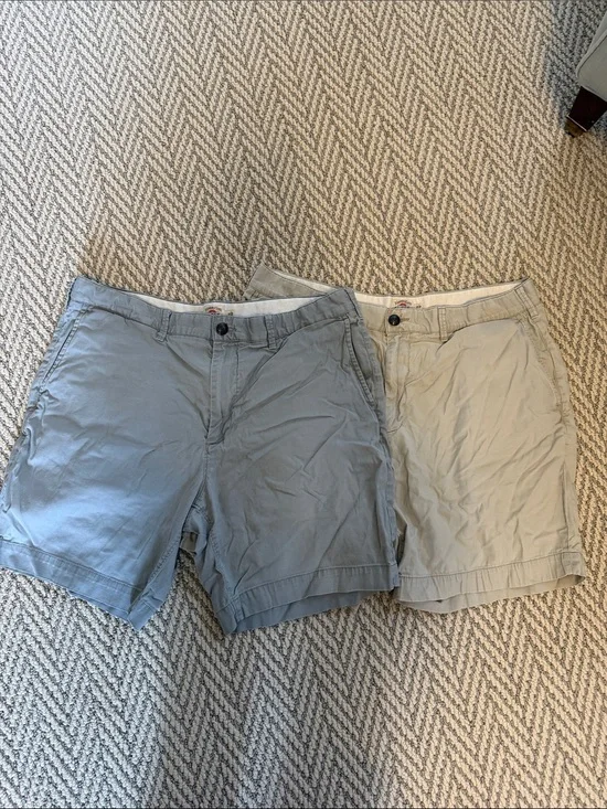 Faherty Casual Men's Mid-Length Cotton Shorts - Blue and Beige