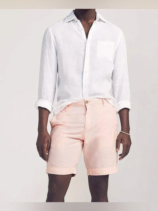 Faherty Pink Linen Blend Shorts NWT Coastal Resort Vacation Summer Style‎ SZ 40