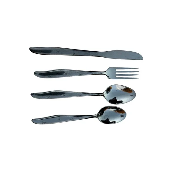 Lot of 4 Mar-Crest Starburst Stainless Steel Flatware 7