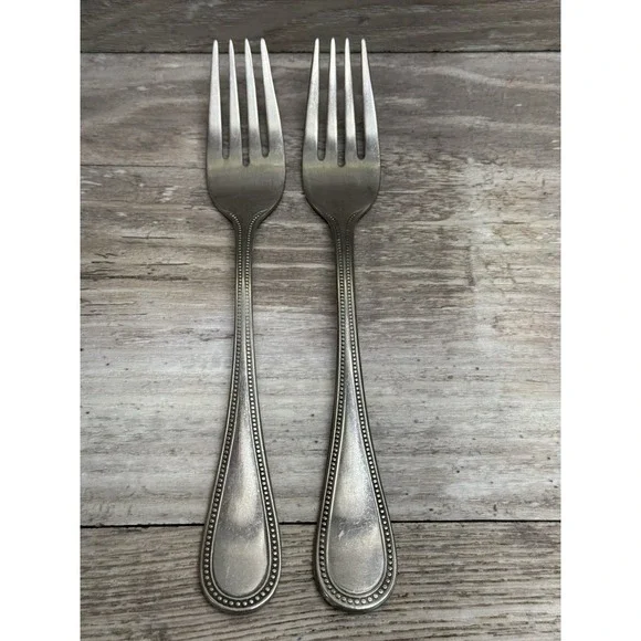 Towle Stainless BEADED ANTIQUE Set of 2 Salad Forks Germany 18/8 Stainless