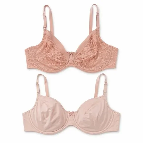 Victoria's Secret 38DDD Nude Lace & Full Coverage Bra Bundle