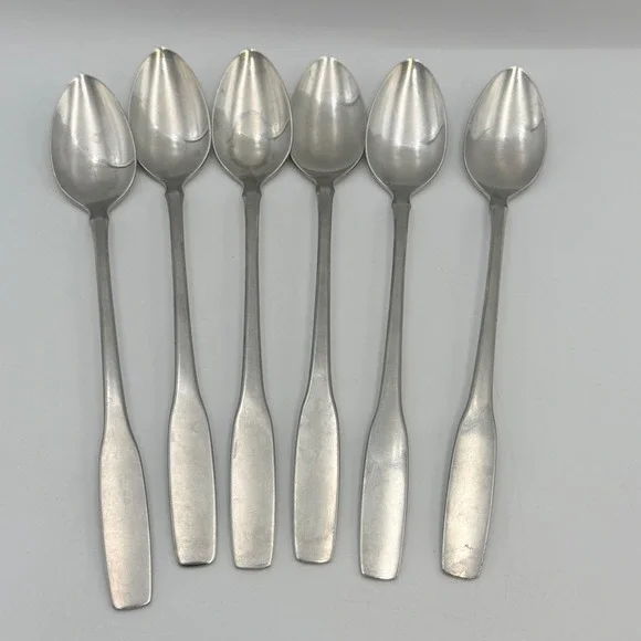 Community Stainless Steel Iced Tea Spoons Set of 6 Long Handle Drink Stirrers