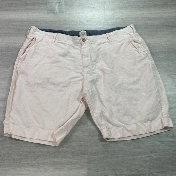 Faherty Brand Shorts Mens 40 Pink‎ Linen Cotton Chino Flat Front Golf Casual