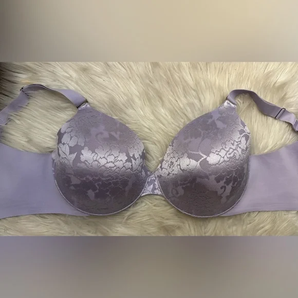 Soma Bra Size 36D Vanishing Back Full Coverage lace Purple‎ Underwire