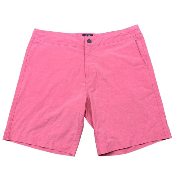Faherty All Day Shorts Mens 35 Pink Hybrid Board Shorts Swim Trunks Quick Dry