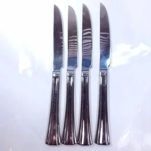 Reed & Barton Brookshire Solid Steak knife SET 4 silverware stainless steel