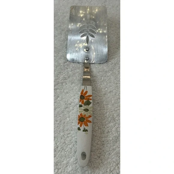 Vtg EKCO Country Garden Daisy Flowers Small Stainless Slotted Spatula **EUC**