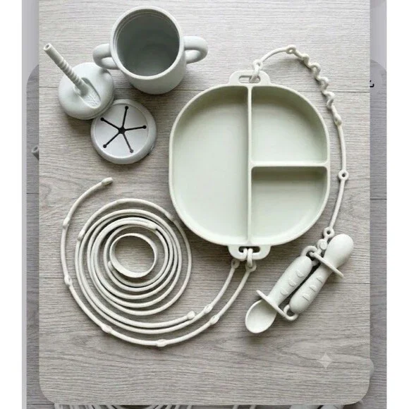 Silicone Baby Feeding Set, Baby Weaning Supplies, Eating Essentials Utensils ...