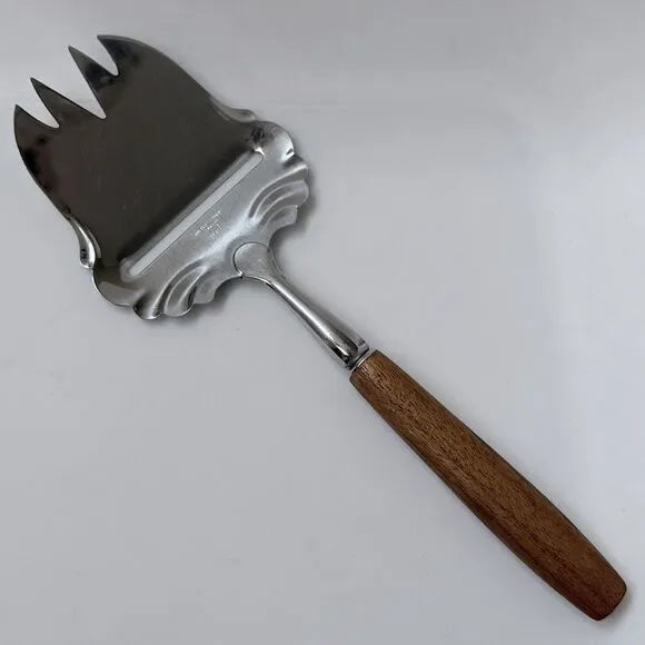 Vintage Spar Norway 18/8 Stainless Scandinavian Cheese Slicer Wood Handle 8.5”