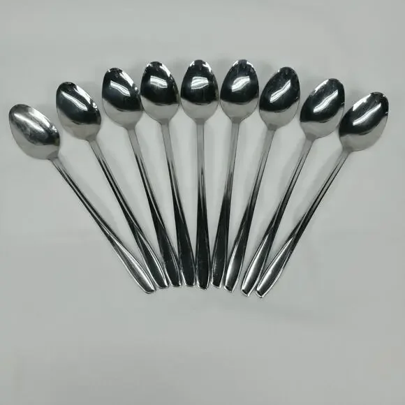 Vintage SILCO Stainless USA Teaspoons Lot of 8 Mid Century Flatware Silverware