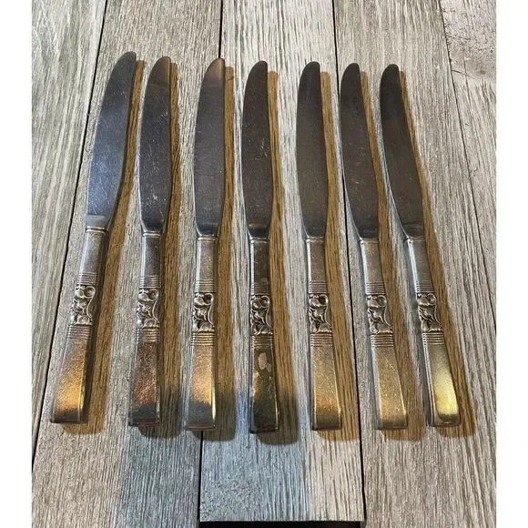 Community Silver Plate Flatware, Morning Star‎ Pattern Set Of  7 Knives Vintage