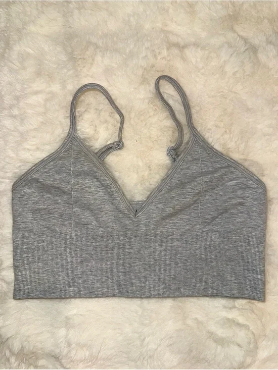 ALO Yoga Seamless Modal Ribbed Delight Bralette Heather Grey