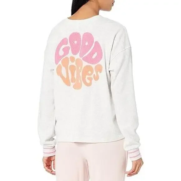 PJ‎ Salvage Womens Loungewear Stay Groovy Long Sleeve Top