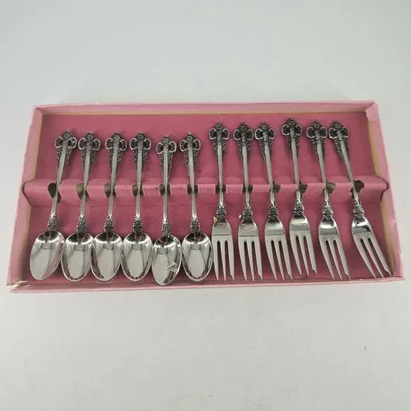 Vintage Sola Elite Florence stainless steel set of 12 Dessert fruit spoons Forks