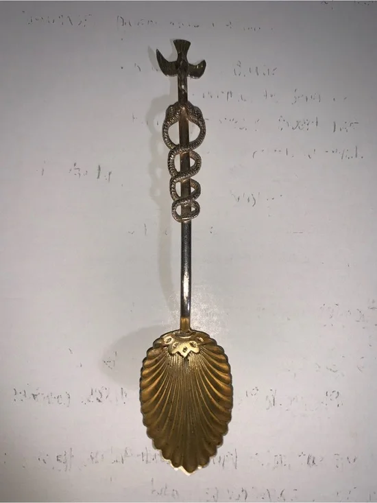 Vintage Sterling Silver with gold wash Clam spoon