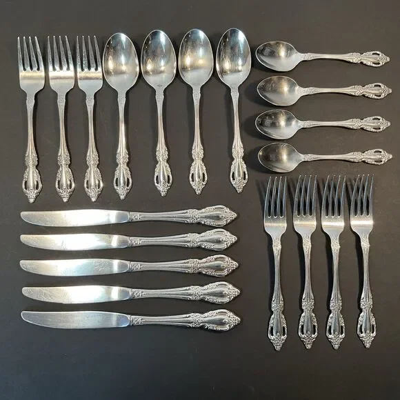 20 Pcs Oneida RAPHAEL Stainless Flatware Distinction Deluxe HH Fork Spoon Knife