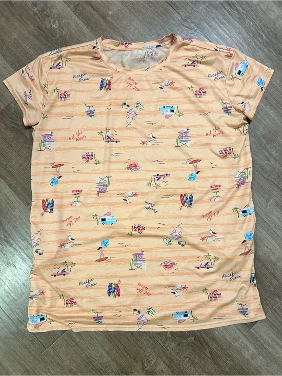 Peach Coastal Graphic sleep shirt