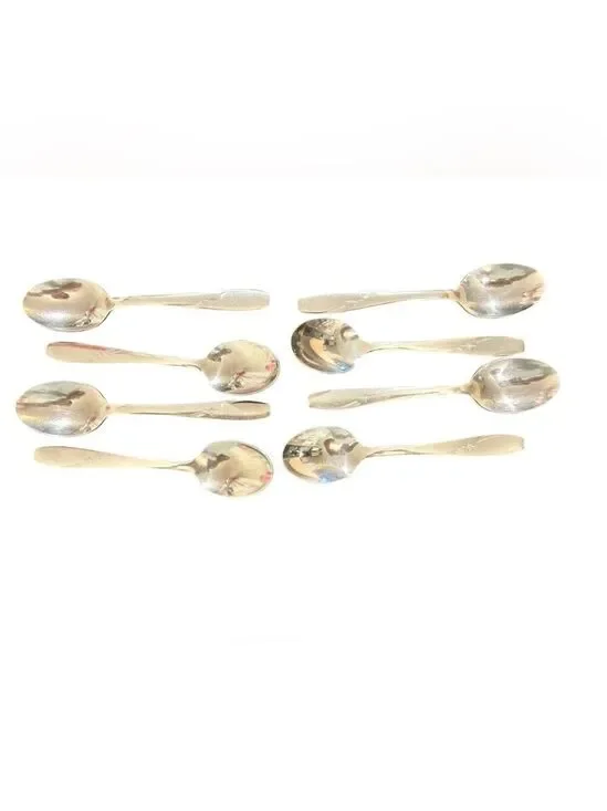 Eight ATOMIC STAR Vintage Wallace Dinner Spoons 1950’s