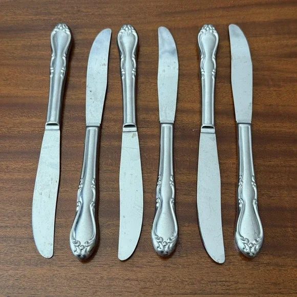 Oneida Homestead‎ Dinner Knives Set 6 Simeon George Rogers Floral