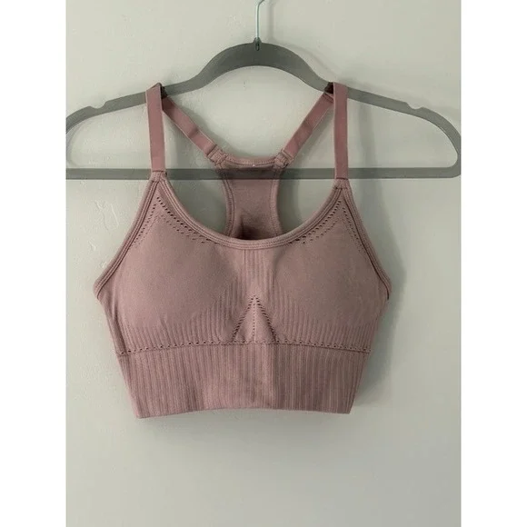 Lululemon Ebb to Street Bra Mauve Pink Seamless Racerback Adjustable Straps